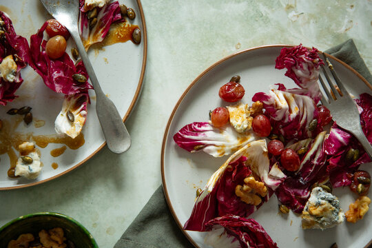 Seasonal bitter leaf salad.
