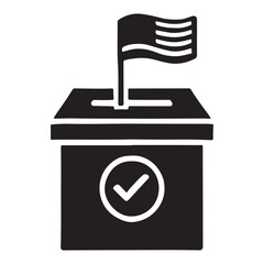 American Ballot Box with Flag for Election Day