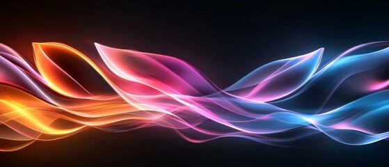 Naklejka premium Abstract Colorful Glowing Waves Dynamic Energy Flow Neon Light Background Design