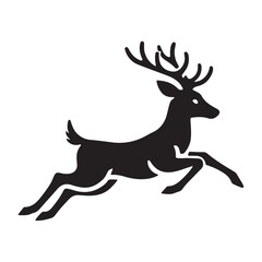Running Deer Silhouette Vector Illustration for Design Projects