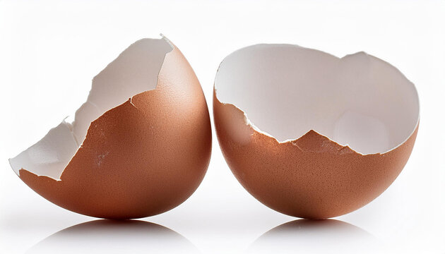 egg shells isolated on white background