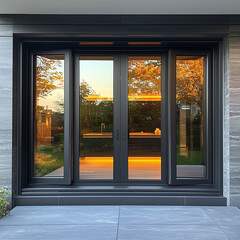 Retractable Quad-Section Horizon Window in Midnight Black
