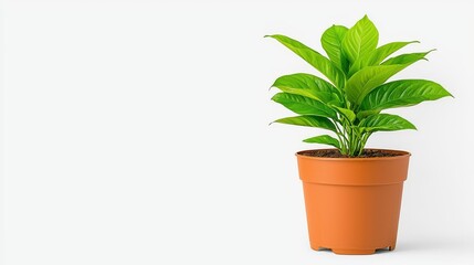 An indoor office plant, standing alone on a transparent backdrop.