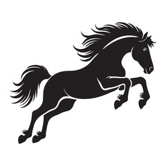 Dynamic Silhouette of a Horse Leaping