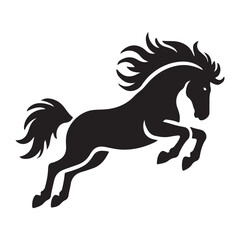 Fototapeta premium Majestic Silhouette of a Leaping Horse