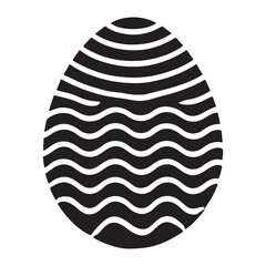 Abstract Wavy Lines Egg Silhouette Illustration