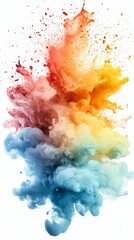 Vibrant Color Explosion Abstract Ink Swirl in Rainbow Hues Artistic Paint Splash