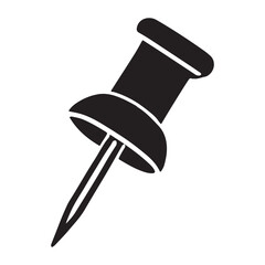 Office Thumbtack Silhouette Illustration for Stationery
