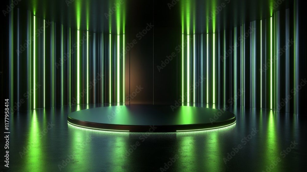 Aufkleber futuristic luxurious background with metallic reflection for sci-fi and technology concepts