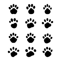 Fototapeta premium Paw icon set. for mobile concept and web design. vector illustration