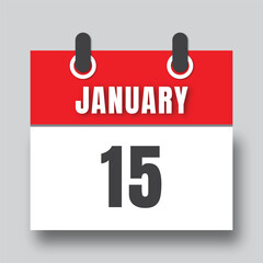  January 15th Calendar Date, Minimalist Design