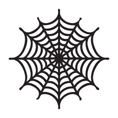 Intricate Spider Web Silhouette Vector Illustration