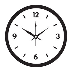 Simple Clock Face with Minimalist Design Vector Illustration