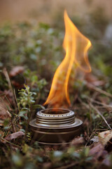 Liquid fuel camping stove