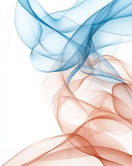 Abstract Swirling Blue and Orange Smoke Design Elegant Flowing Curves Modern Art Background