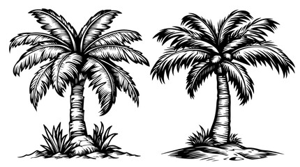 vector palm trees illustration