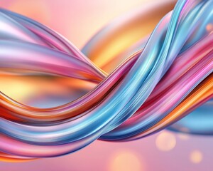 Abstract Colorful Swirling Liquid Design Pink Blue Orange Modern Art Background