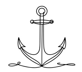 detailed line art of a nautical anchor in a timeless design