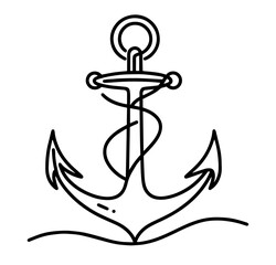 elegant monochrome illustration of an anchor with clean lines