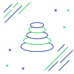 Line Stack hot stones icon isolated on white background. Spa salon accessory. Colorful outline concept. Vector