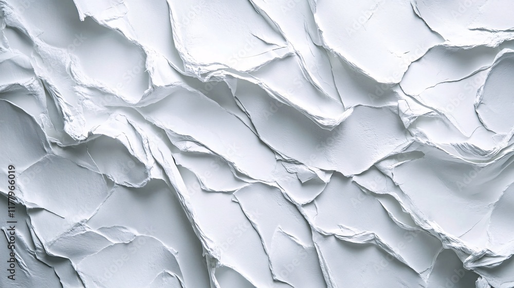 Aufkleber textured white paper with crumpled, layered design creating an abstract background