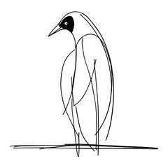minimalist penguin sketch