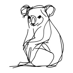 koala line art illustration