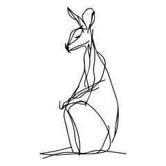 minimalistic kangaroo line art
