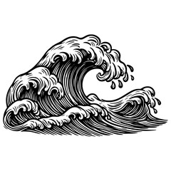 monochrome vector wave illustration with elegant fluid lines and dynamic motion