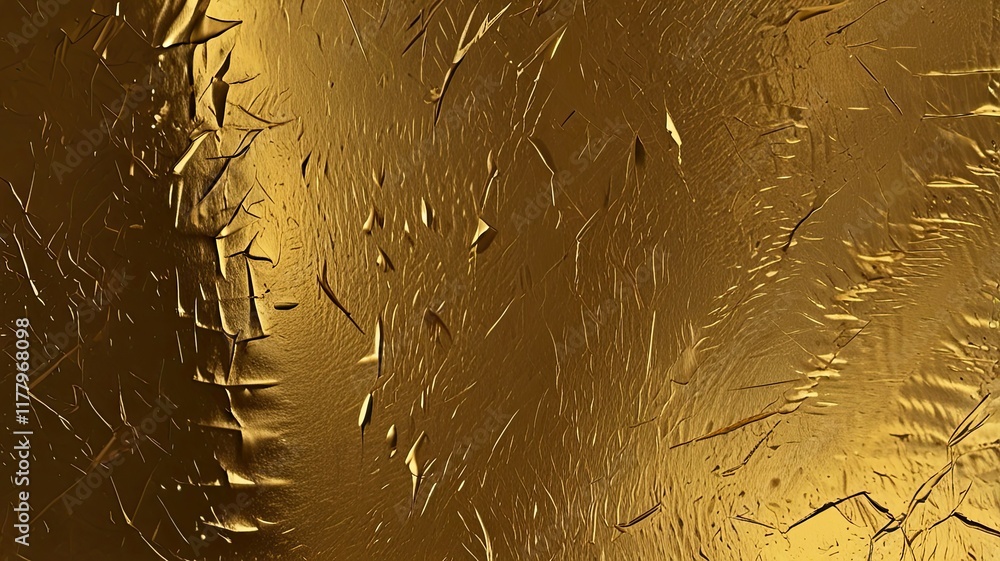 Poster golden surface displays intricate textures and patterns reflecting light in a mesmerizing way that d