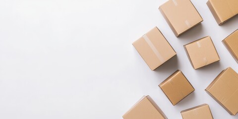 Obraz premium Close-up of Opened Carton Box on Bright White Background for E-commerce Product Display