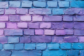 Colorful purple  blue pink and beige brick wall as background  texture