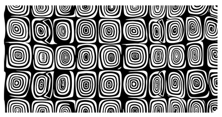 abstract black and white geometric pattern with concentric squares