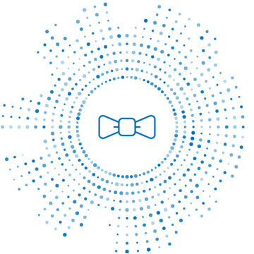 recommend clip art: Blue line Bow tie icon isolated on white background. Abstract circle random dots. Vector