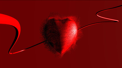 Creative particle heart design for Valentine's Day celebration