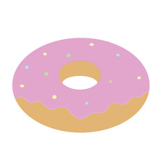 Donut with pink icing and sprinkles