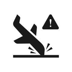 Airplane crash icon concept isolated on white background. Vector illustration