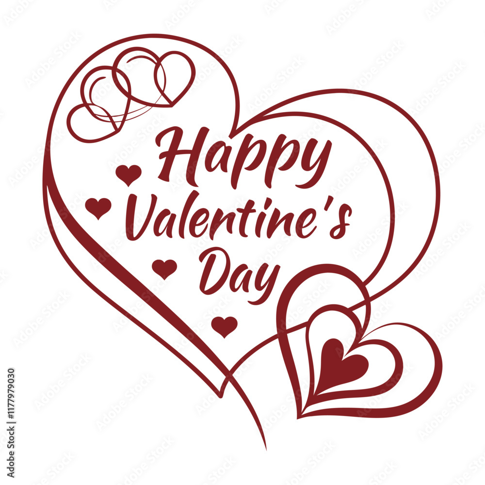 Fototapete valentine's day script font on panoramic background