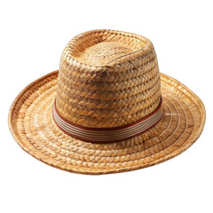 Cappello di paglia su fondo nero isolated on transparent background