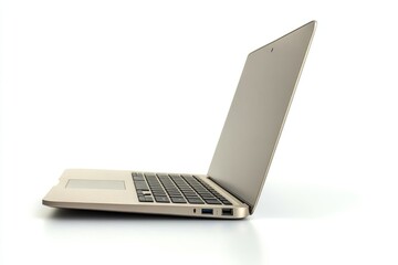 Back view laptop isolated on white background with clipping path.