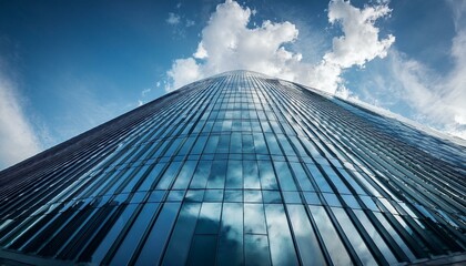 Fototapeta premium modern glass building reflecting sky and clouds1.jpg