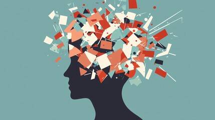 Creative chaos exploring mental clarity through abstract art digital canvas contemporary style vibrant colors