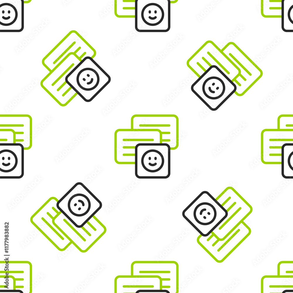 Poster line new chat messages notification on laptop icon isolated seamless pattern on white background. sm