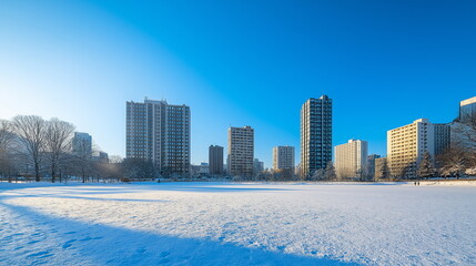 高層ビルが立ち並ぶオフィス街の画像