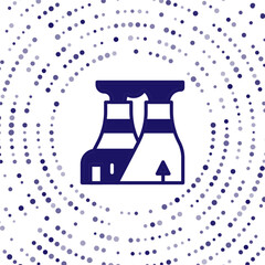 Blue Nuclear power plant icon isolated on white background. Energy industrial concept. Abstract circle random dots. Vector
