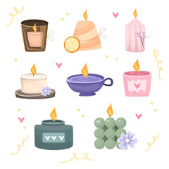 Minimalistic flat scented candles