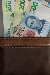 wallet with Mexican money