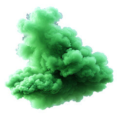 green smoke isolated on transparent background