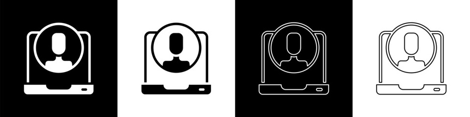 Set Telephone 24 hours support icon isolated on black and white background. All-day customer support call-center. Full time call services. Vector