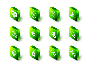 Set Shield protecting from virus, Washing hands with soap, Negative, Virus and Bottle of liquid antibacterial icon. Vector